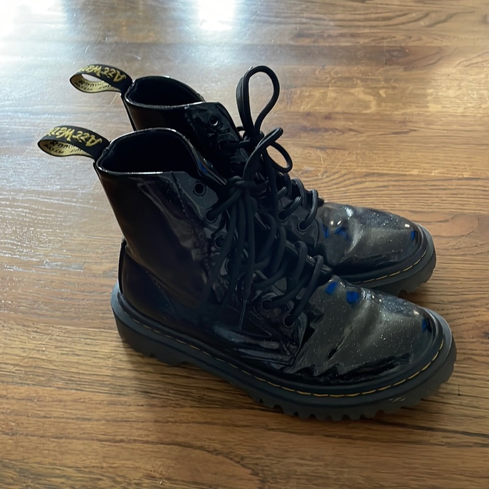 sparkly black dr. martens.